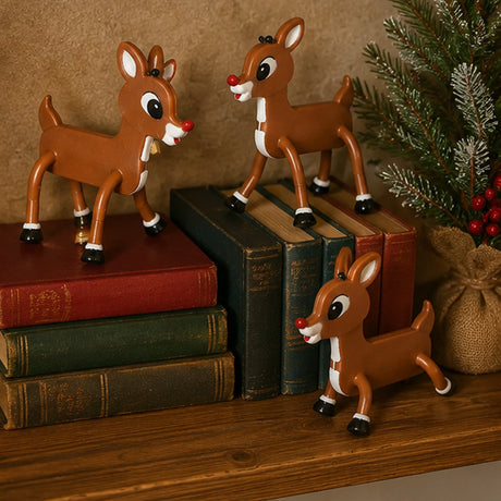 Rudolph Bendables Vinyl Reindeer Toys 12 Pc Christmas Favors
