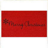 Red Merry Christmas Coir Door Mat 17x29 Inch Holiday Welcome Mat