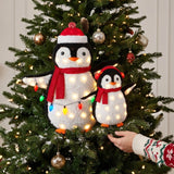36 Inch LED Penguin Family Christmas Yard Decoration 2 Piece Set