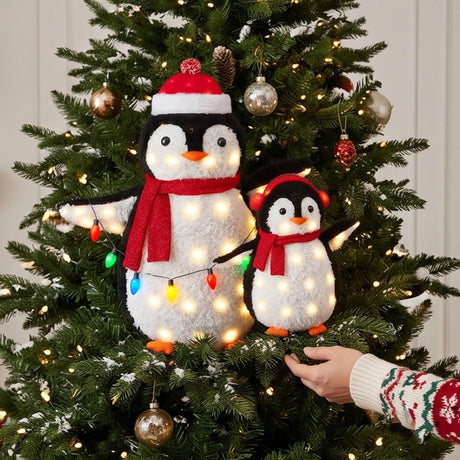 36 Inch LED Penguin Family Christmas Yard Decoration 2 Piece Set