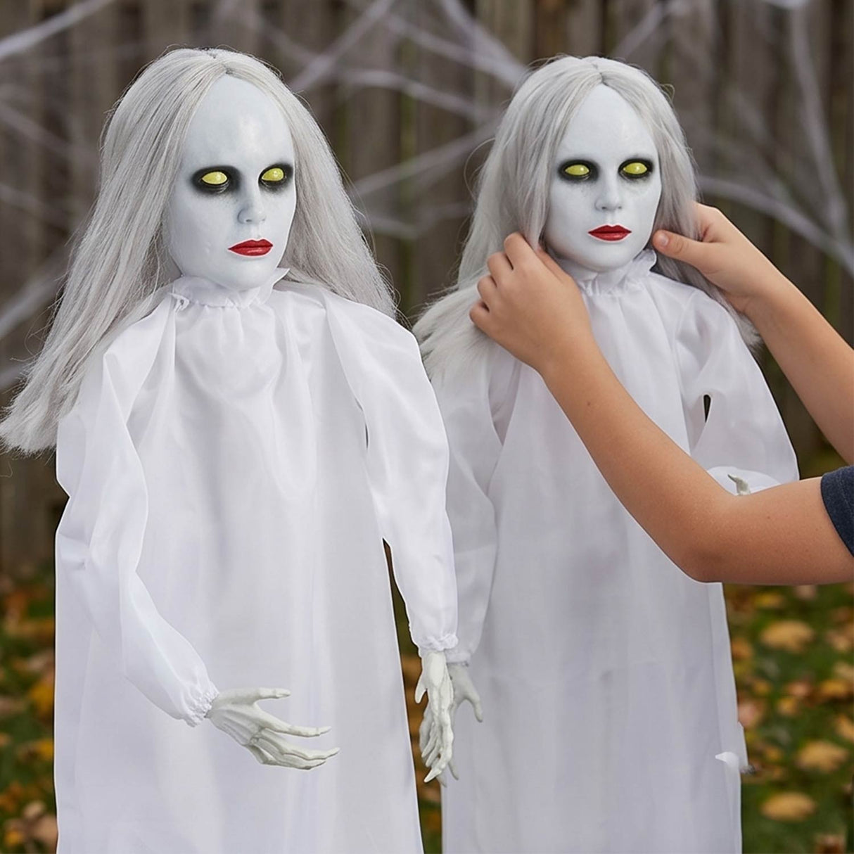 4 ft Halloween Ghostly Girl Yard Stakes Decoration – 3 Pc Set
