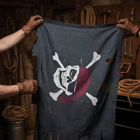 44" x 28" Large Creepy Cloth Pirate Flag Halloween Decoration