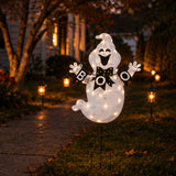 Halloween Pre-Lit BOO Ghost Lawn Decoration with LED Lights