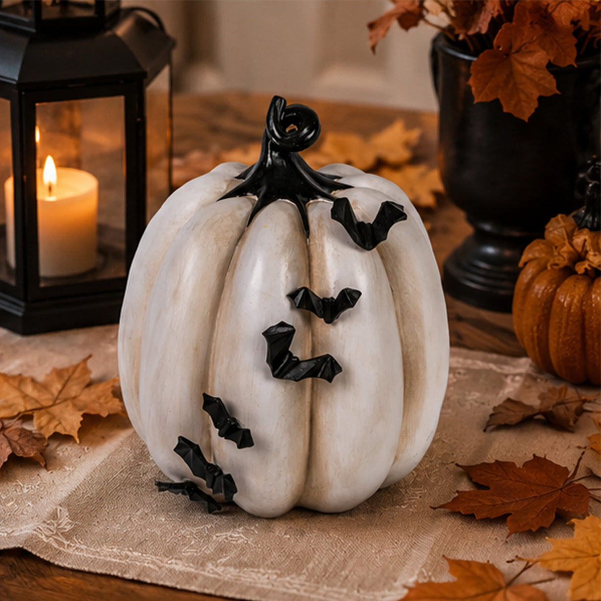 9 in. Halloween Crawling Bats Pumpkin Tabletop Decoration