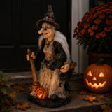 18IN Halloween Witch Holding Black Cane Table Decoration