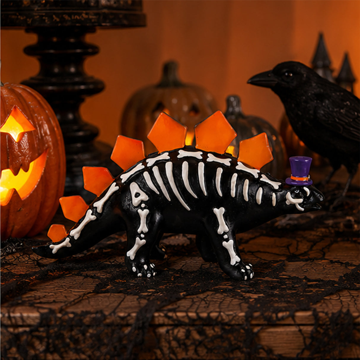12 in. Halloween Stegosaurus Dinosaur Skeleton Tabletop Decoration