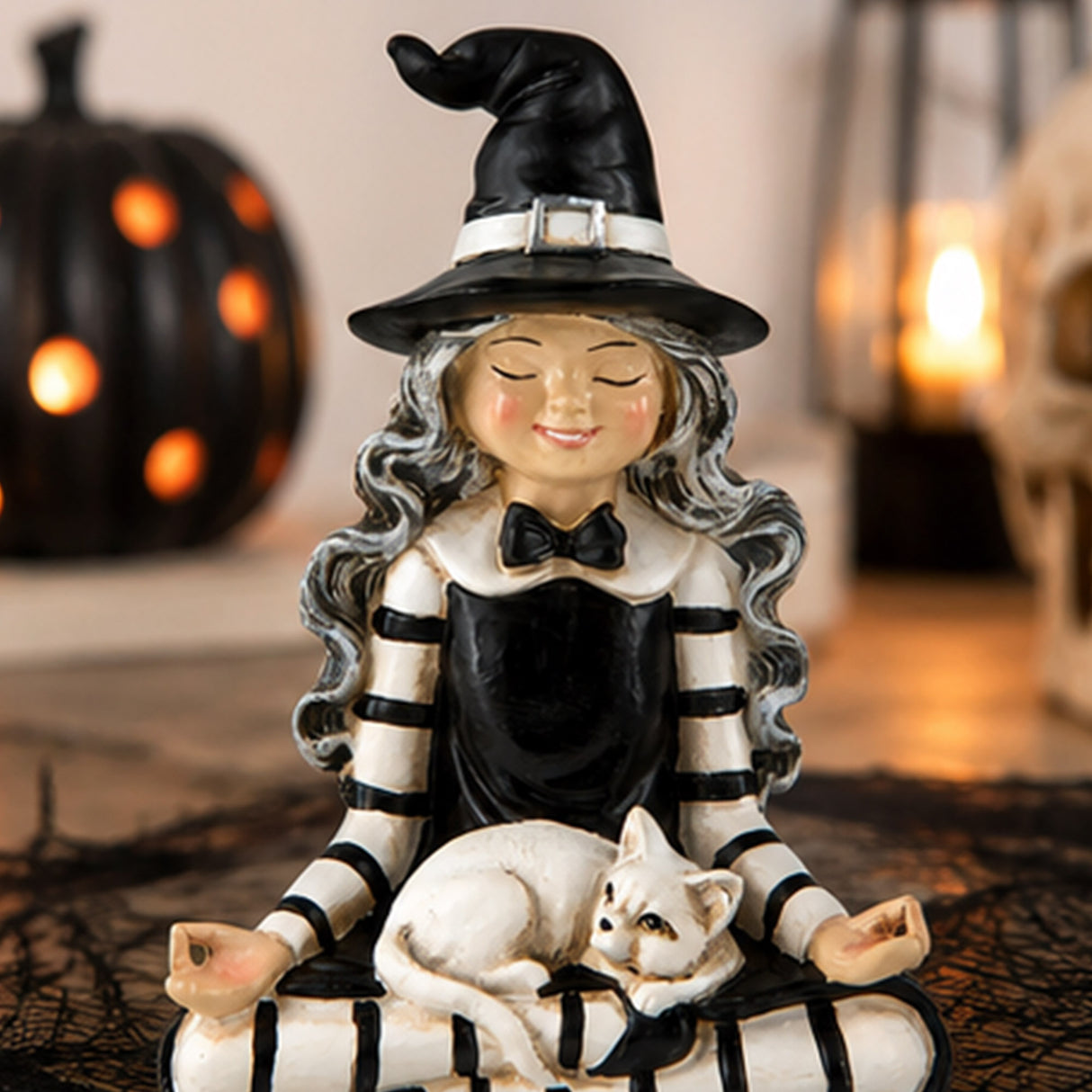 5 in. Halloween Yoga Witch Tabletop Decoration