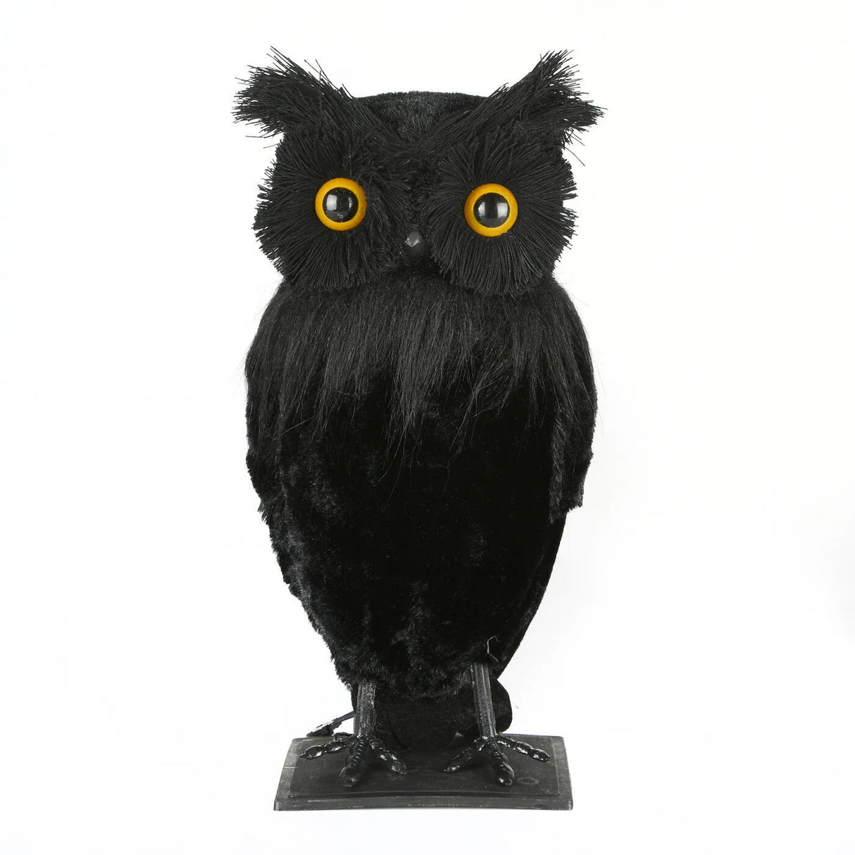 11 in. Halloween Lifelike Owl Tabletop Decoration with LED Eyes
