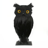 11 in. Halloween Lifelike Owl Tabletop Decoration with LED Eyes