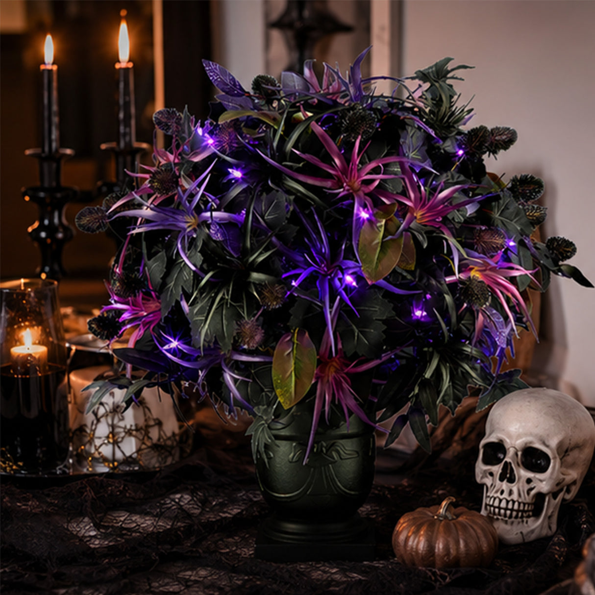 24 in. Halloween “Scare in the Air” Potted Plant with LED Lights