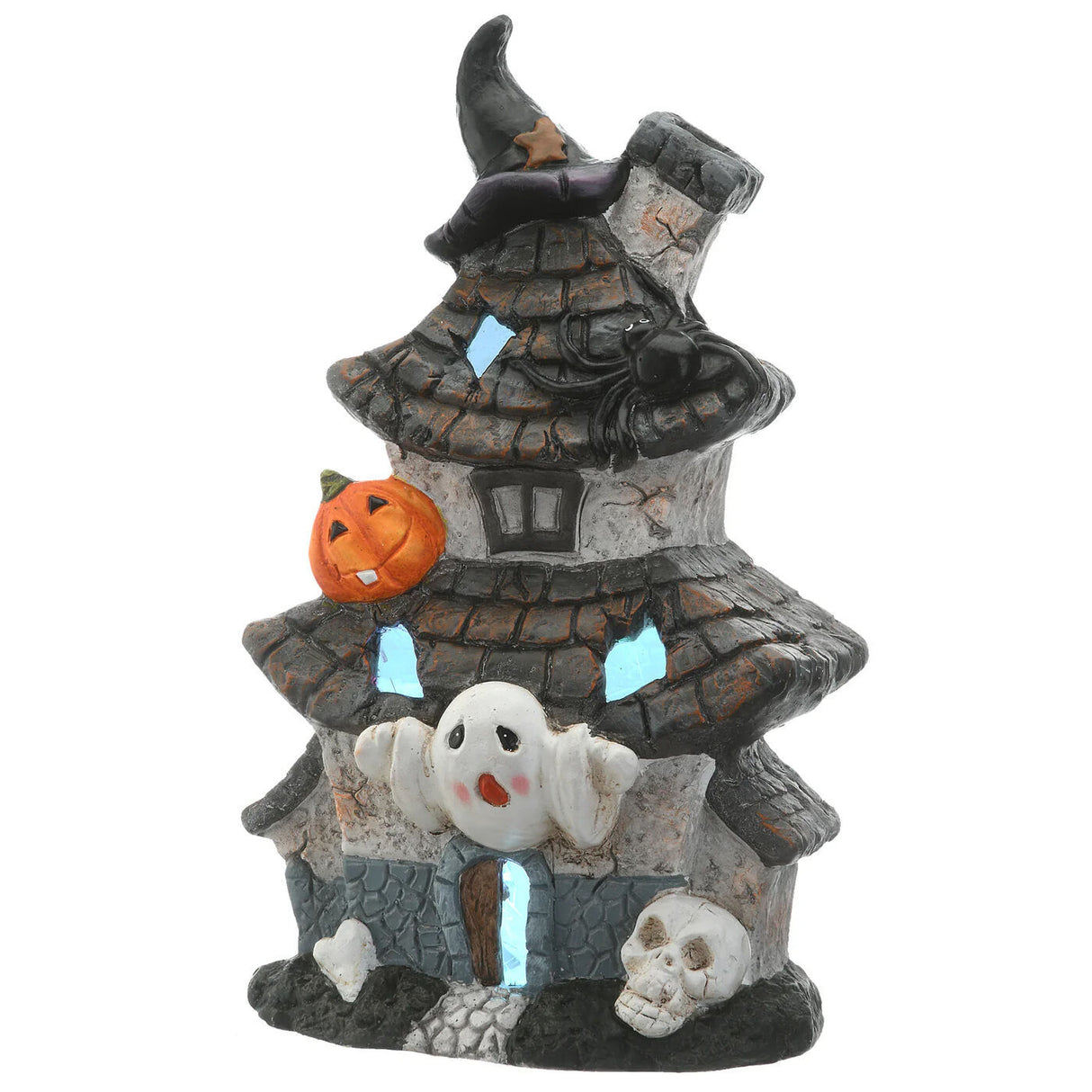 18 in Pre Lit Multilevel Haunted House Halloween LED Tabletop Decor