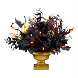 16 in Black Gold Chic Eek Halloween LED Centerpiece Decor