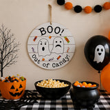 12IN Double Sided Halloween Hanging Sign Trick or Treat Decor