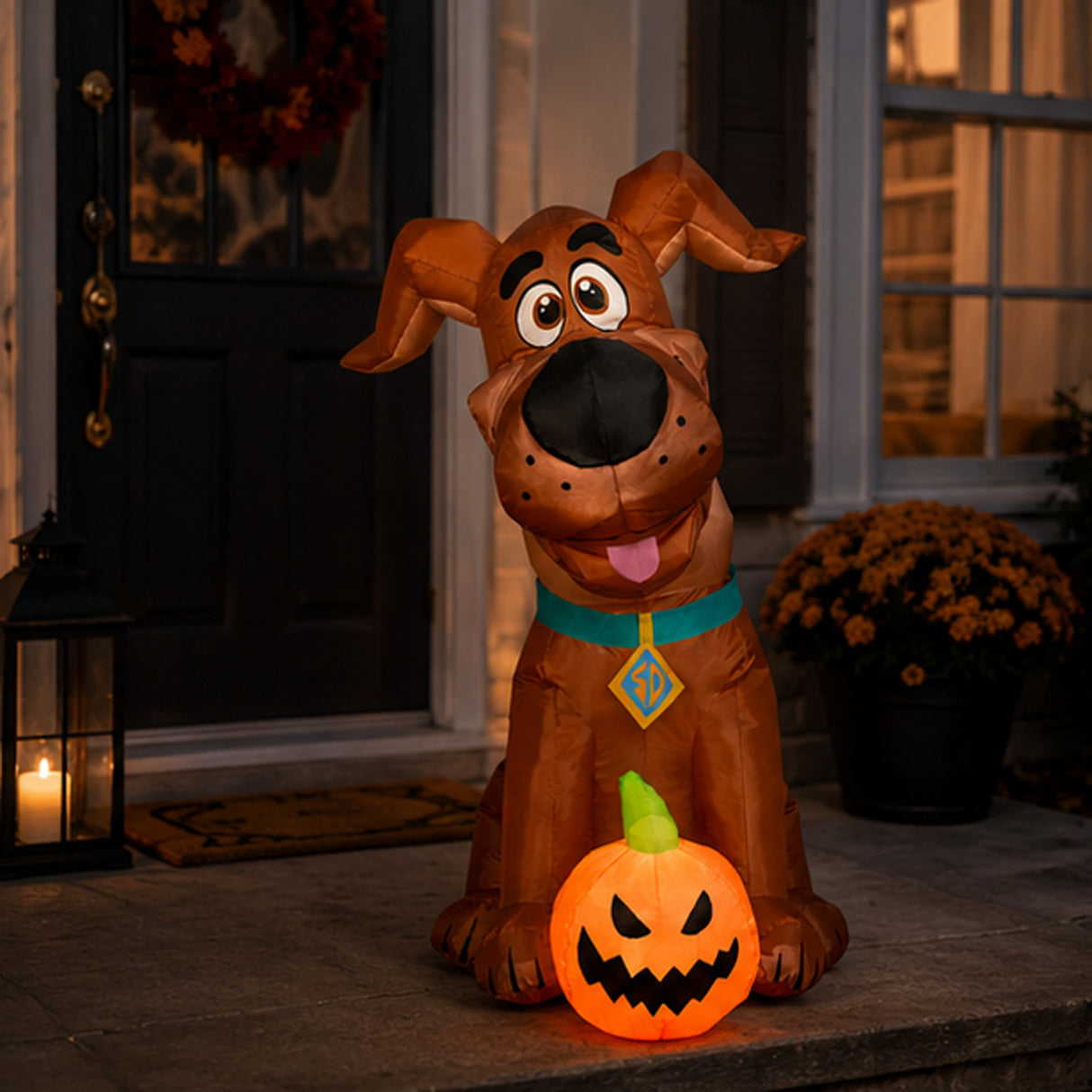 42IN Scooby-Doo Inflatable Halloween Decoration with Pumpkin & LED Lights