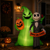 78IN Jack Skellington & Oogie Boogie Inflatable Halloween Decoration