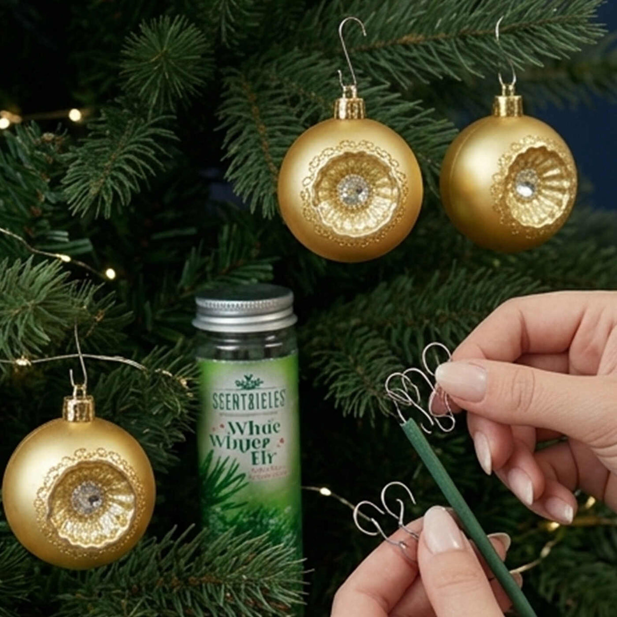 6PC Shatterproof Gold Glitter Christmas Ball Ornaments