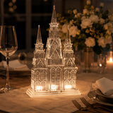 17IN Christmas Cathedral Figurine with Warm White LED Lights & Silent Night Music Indoor Decor