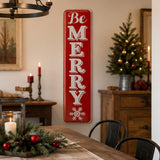 31IN Be Merry Metal Holiday Wall Sign Vertical Decor
