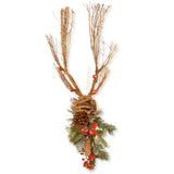 35IN Christmas Deer Wall Decoration with Antlers