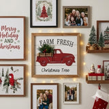 12.5IN Farm Fresh Christmas Wall Art with Pickup Truck Design