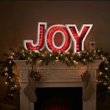 Pre-Lit LED JOY Christmas Decoration 55IN Color Changing Sign Plug-In
