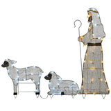 41IN Fabric Glitter Shepherd & Sheep LED Light Set