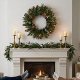 Pre-Lit 30 in. North Conway Christmas Wreath with Warm White LED Lights