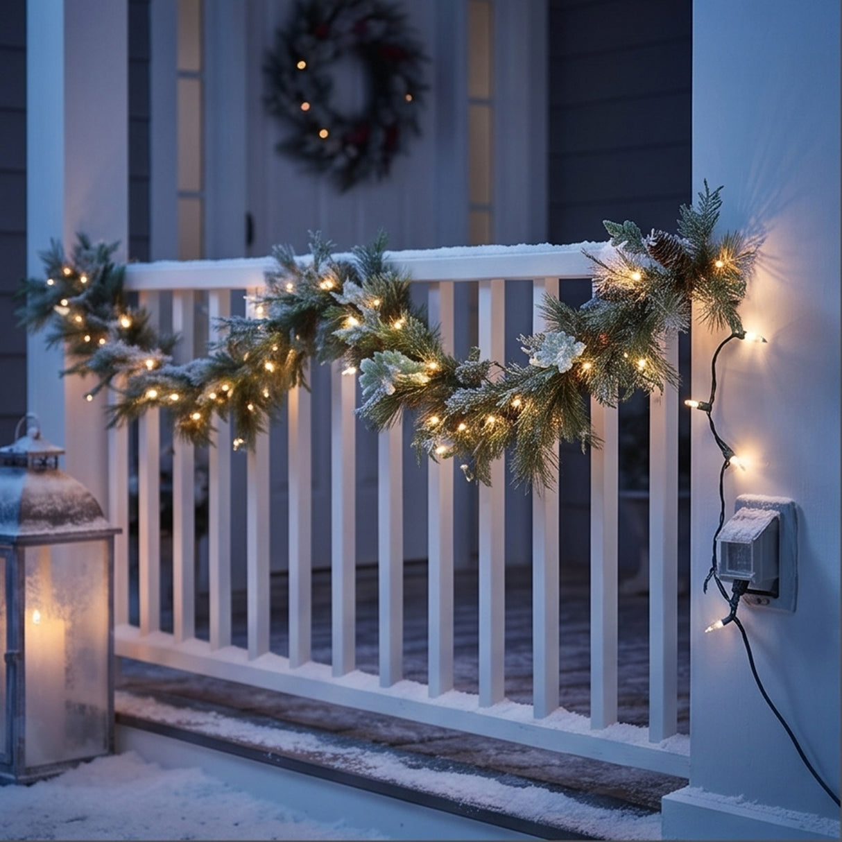 9FT Pre-Lit North Conway Garland with Clear Lights