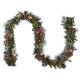 Pre-Lit Wintry Berry Garland with Clear Lights, 9 Foot (Plug-In)