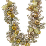 Pre-Lit Gold Ornament Metallic Garland with Warm White LED Lights, 9 Foot