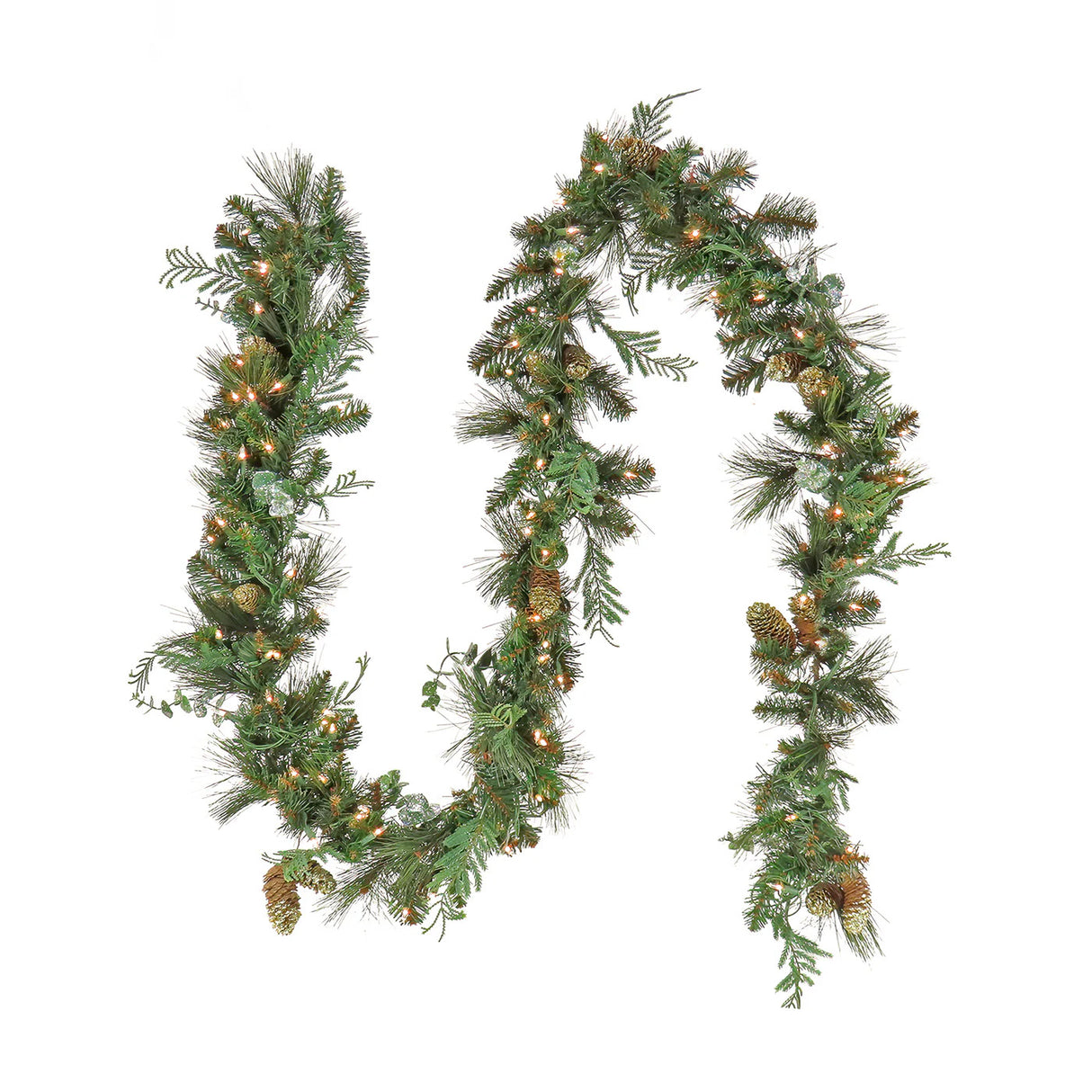 Pre-Lit North Conway Garland with Clear Lights, 9 Foot