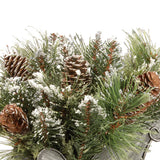 Glittery Bristle Pine Decorative Sleigh Accent with Pinecones, 10 Inch