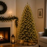9ft Pre-Lit Dunhill Fir Christmas Tree with PowerConnect Dual Color LED Lights