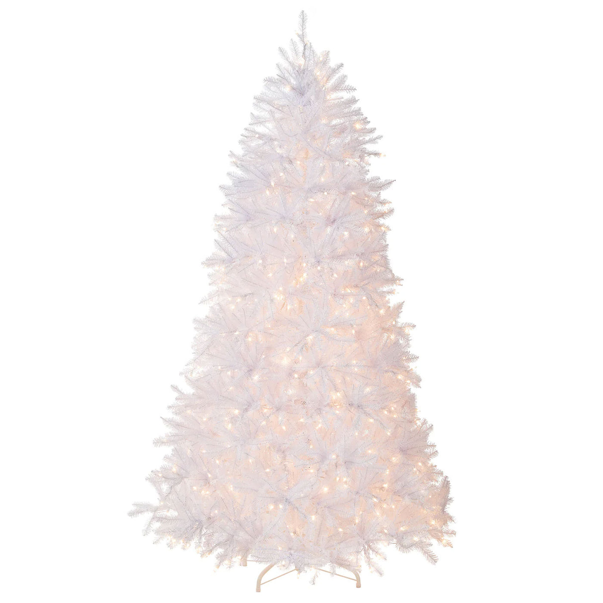 9ft Pre-Lit Dunhill Fir White Christmas Tree with Clear Lights