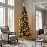 9ft Pre-Lit Carolina Pine Slim Christmas Tree with Clear Lights