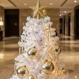9ft Pre-Lit Millville White Christmas Tree with Warm White LED Lights & PowerConnect