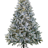 9ft Pre-Lit Snowy Hudson Flocked Christmas Tree with Warm White LED Lights