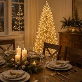 10ft Pre-Lit Platinum Metallic Artificial Christmas Tree with Warm White LED Infinity Lights