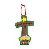 Jesus Was Born Christmas Ornament Craft Kit 12 Pc DIY Foam