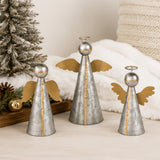 Gold and Silver Angel Metal Tabletop Decor Set 3 Pc