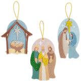 Simple Blessings Nativity Felt Christmas Ornaments 4.5 Inch 12 Pc