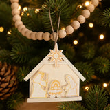 DIY Unfinished Wood Nativity Christmas Ornaments 12 Pc Craft Set