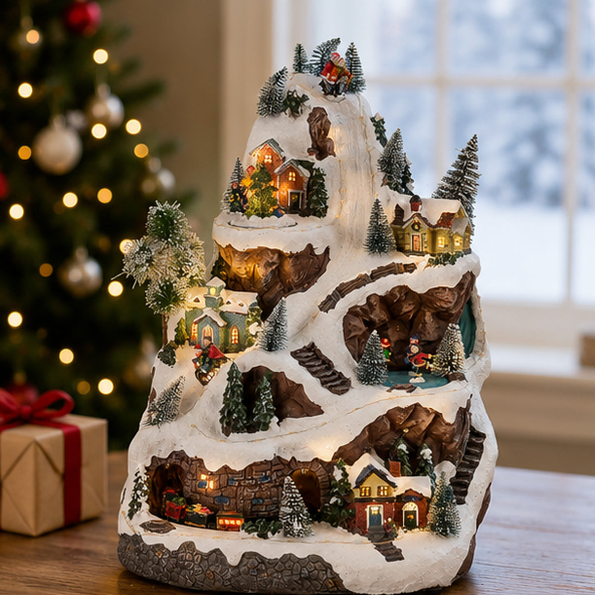 Alpine 18 Inch Musical Lighted Winter Wonderland Holiday Figurine