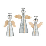 Gold and Silver Angel Metal Tabletop Decor Set 3 Pc