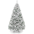 Snow Flocked Artificial Pine Christmas Tree with Foldable Metal Stand