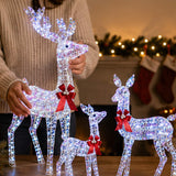 Lighted Christmas Deer Family Outdoor Decor Set with LED Lights