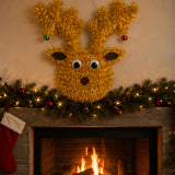 13 Inch Tinsel Reindeer Christmas Window Hanging Decoration