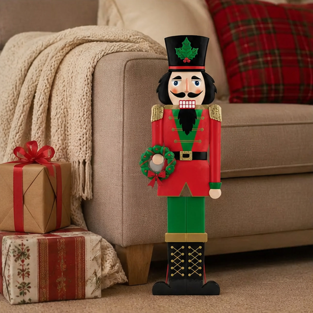 60 Inch Metal Nutcracker Porch Decor Holiday Standing Christmas Figure