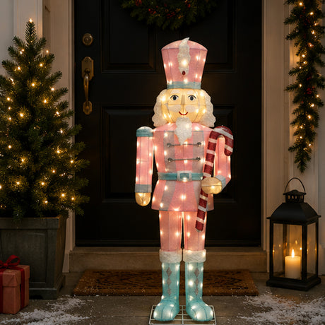 61 Inch LED Outdoor Nutcracker Christmas Yard Decoration Lighted Soldier