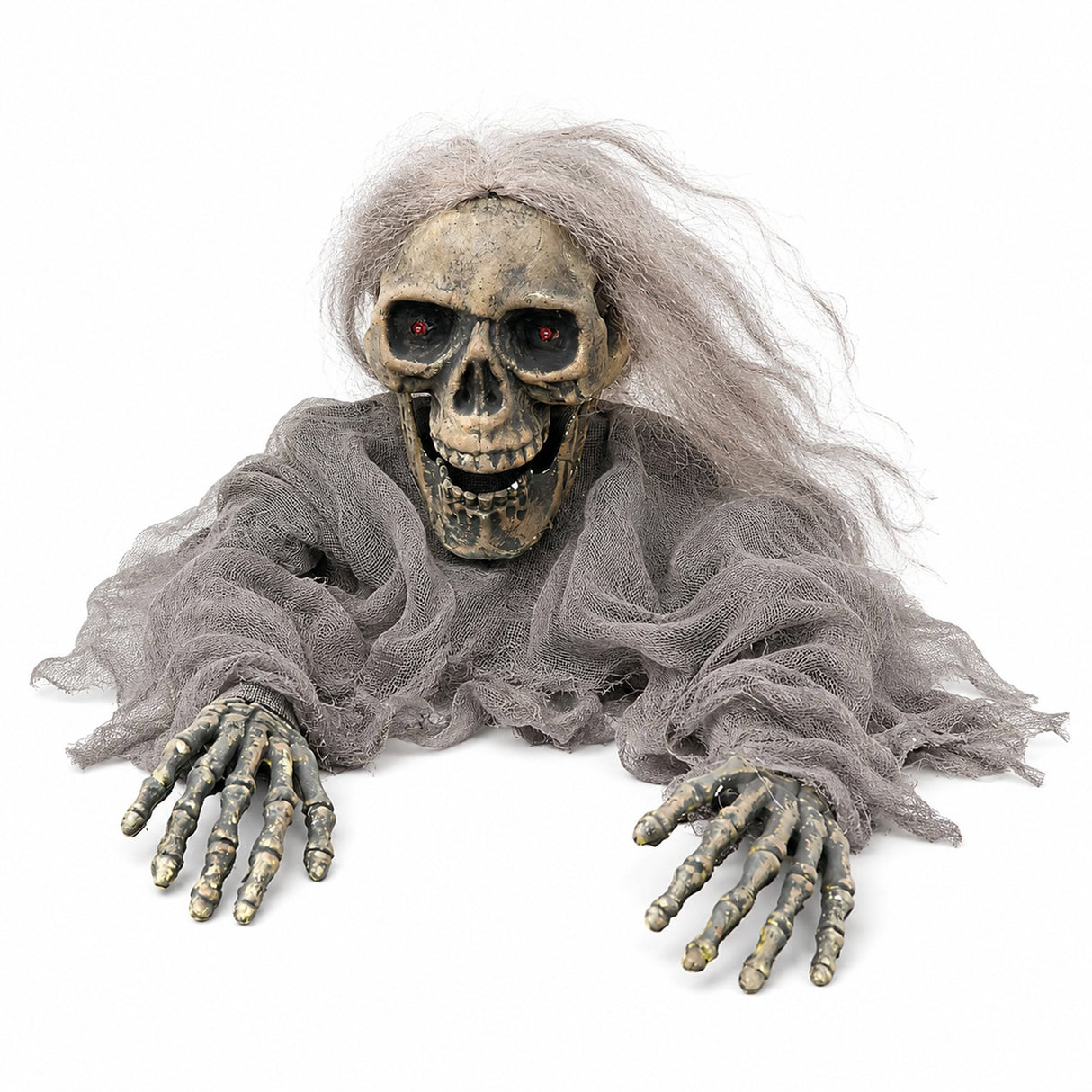 38" Light-Up Skeleton Ground Breaker Halloween Decoration (Try Me LED Prop)